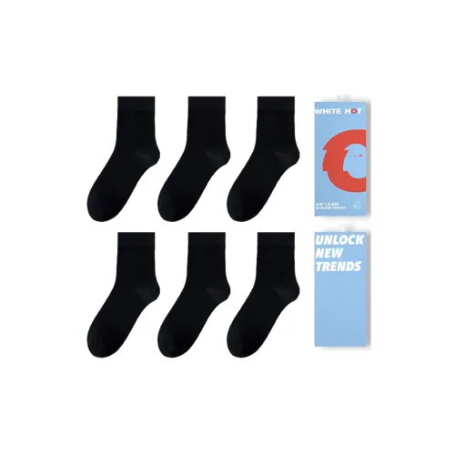 WHITE HOT Men Mid-Calf Socks