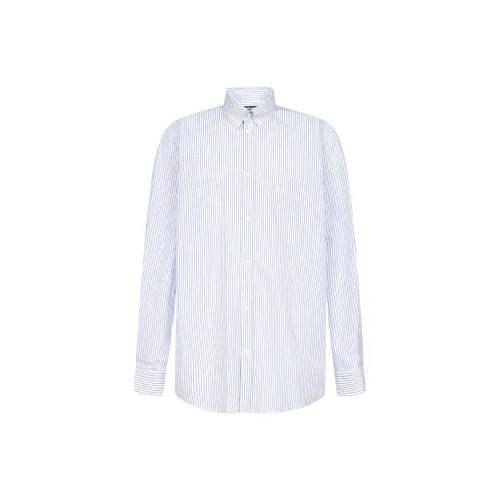 Balenciaga Shirts Men White Blue