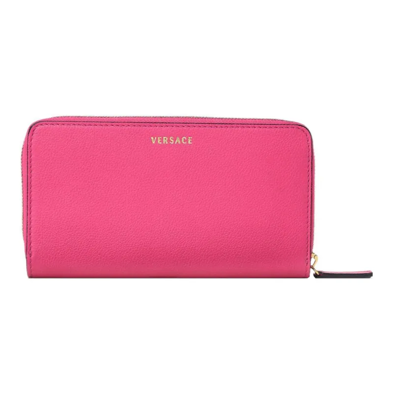 VERSACE La Medusa Calfskin Leather Wallet Women's Pink-1