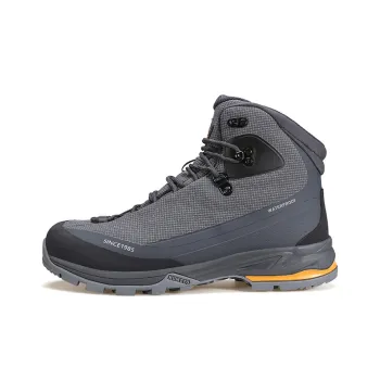 HUMTTO Shock Absorbers With Slip Resistant And Abrasion Resistant Properties High Top Hiking Shoes Men's Black Gray