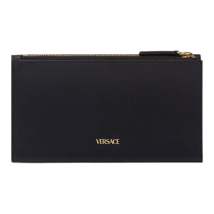 VERSACE La Medusa Sheepskin Wallet Women's Black-1