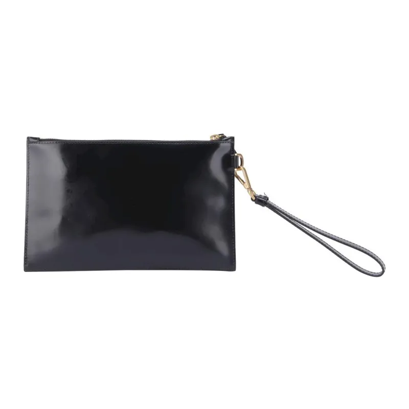 VERSACE Calfskin Wrist Bag Clutch Women's Black-3