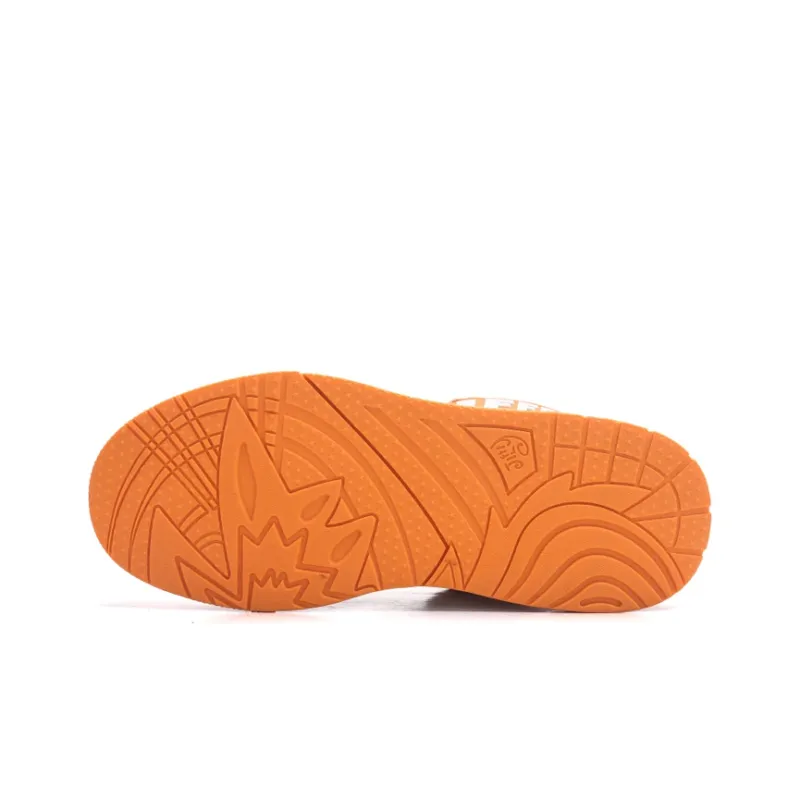 Jifffly Anti Slip And Wear Resistant Height Increasing Low Top Skateboard Shoes Unisex White Orange-6