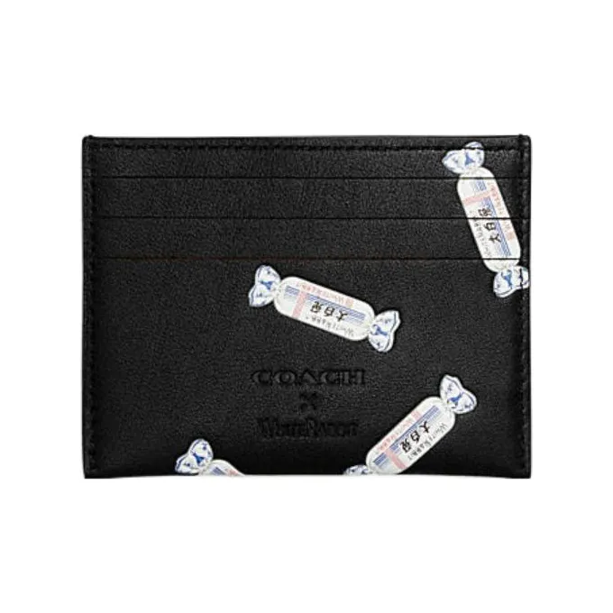 COACH All White Rabbit Collaboration Card Case Cow Leather Card Clip Card Holder Regular Women's Black Monogram-0