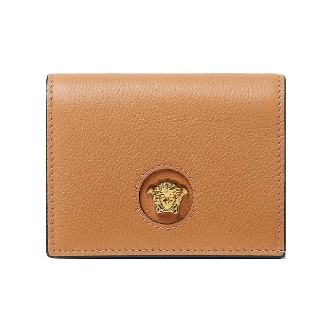 VERSACE La Medusa Leather Wallet Women's Brown-0