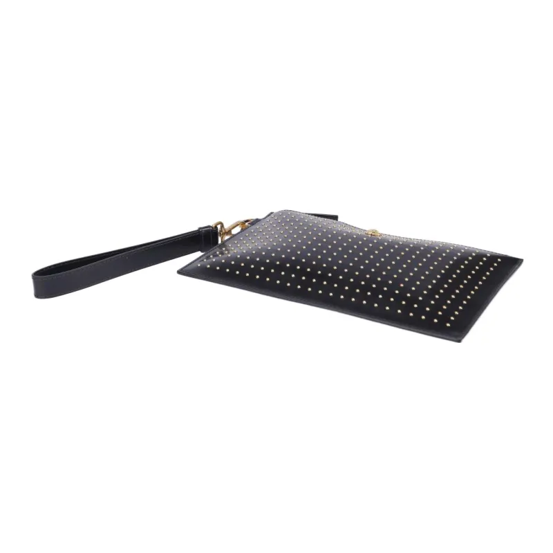 VERSACE Calfskin Wrist Bag Clutch Women's Black-1