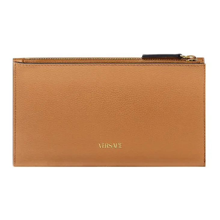 VERSACE La Medusa Sheepskin Wallet Women's Brown-1