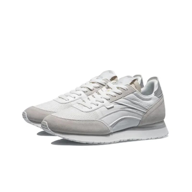 LiNing ChengFeng Cushioned Anti Slip And Wear Resistant Lightweight Low Top Running Shoes Men's Mist White-2