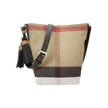 Burberry Canvas With Linen Canvas Bag, Combo Bag, Bucket Bag, Shoulder Bag, Crossbody Bag, Handbag Women's Brown