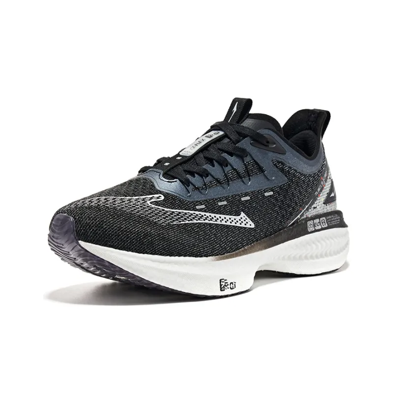 Erke Absolute Dust 1.0 Qi Low Top Running Shoes Men's Black Silver-2