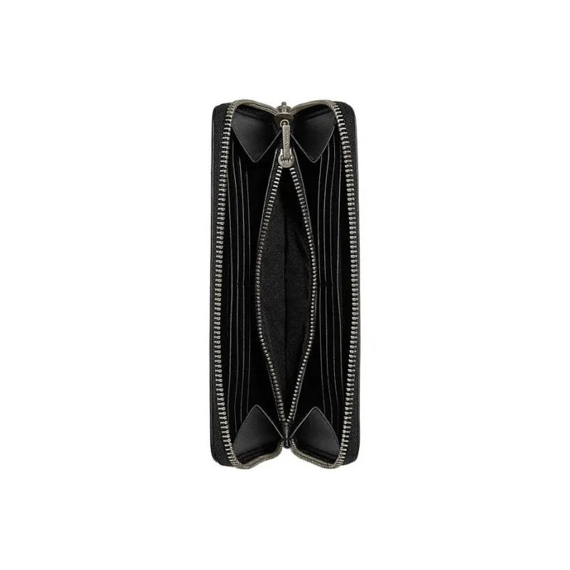 COACH Accordion Wallet Cow Leather Card Holder Wallet Women's Black-4