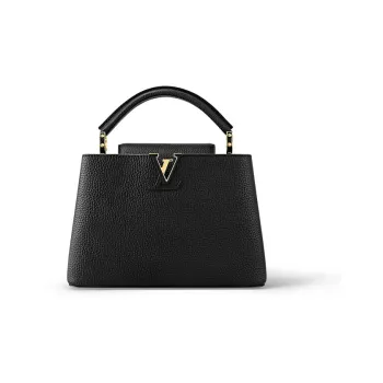 LOUIS VUITTON Capucines Cow Leather Capson Handbag, Shoulder Bag, Crossbody Bag Women's Black