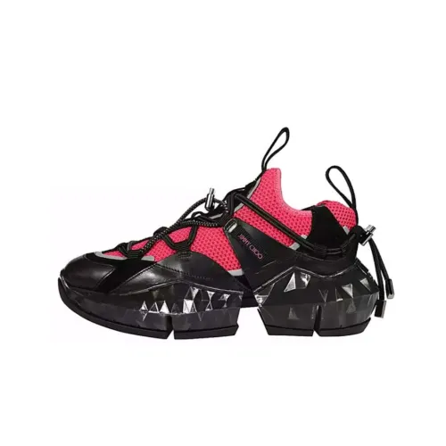 Jimmy Choo Low Top Sports Casual Shoes Women's Black Pink