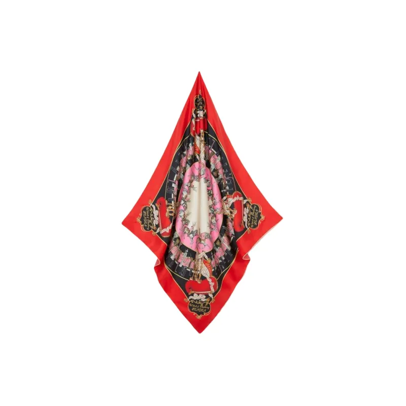 Burberry Silk Scarves Women's Red-1
