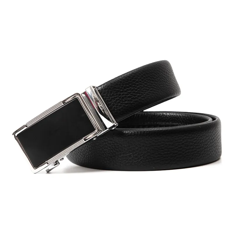 BAIJUAN Casual Versatile Trimming Automatic Buckle Cow Leather Belt Width 3.5CM Men's Belt For Men Leather Belts Men's-2