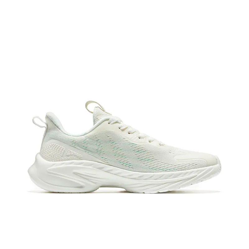 Erke Cushioning Anti-Slip And Wear-Resistant Low-Top Running Shoes Women's White Green-1