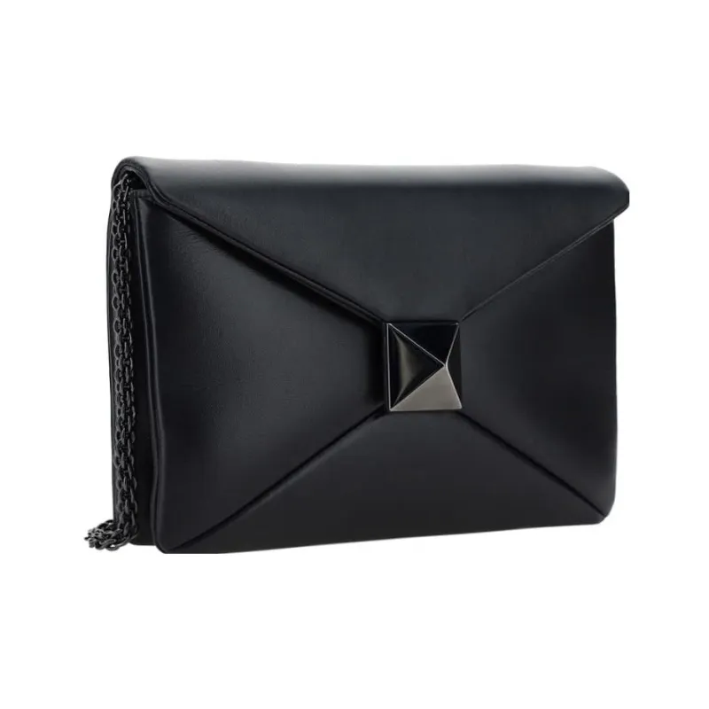 Valentino GARAVANI Lambskin Clutch Small Size Women's Black-1
