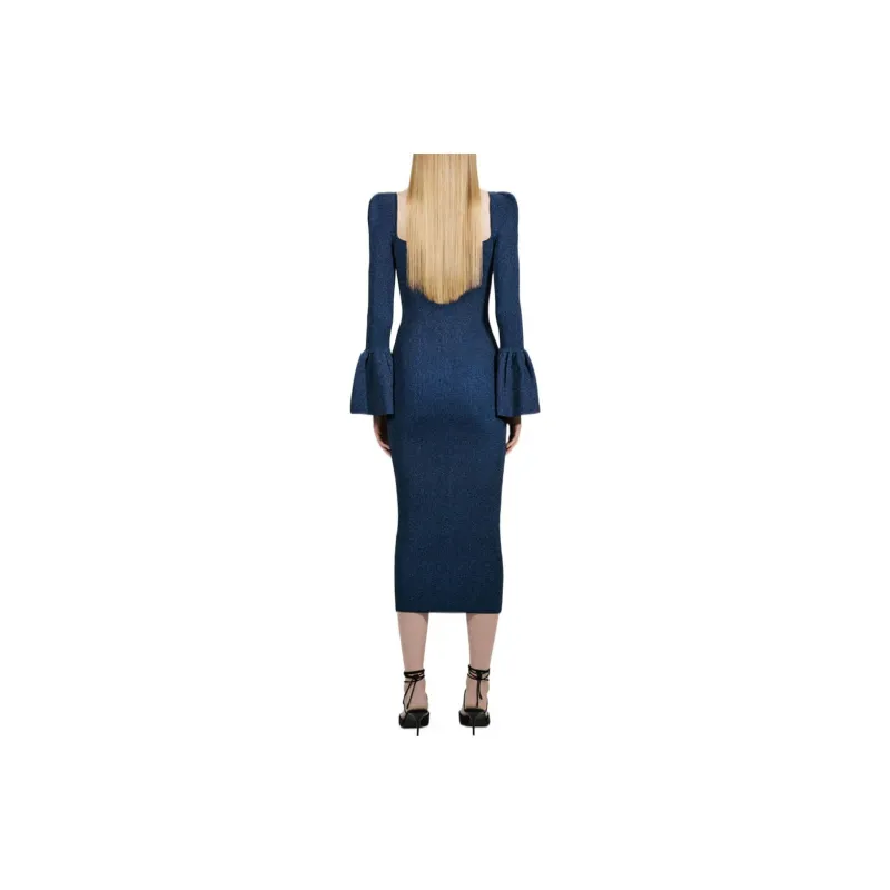 Self portrait FW22 Long Sleeved Dress Women's Navy Blue-1