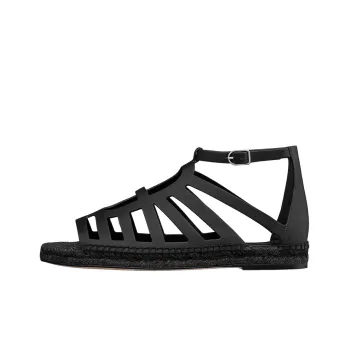 HERMES Costanza Roman Sandals Women's Black
