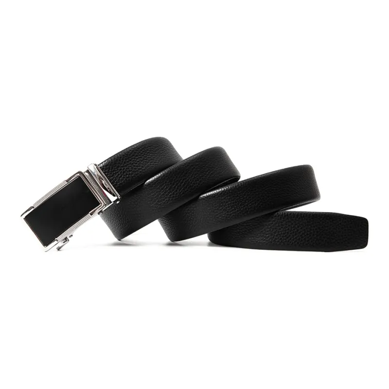 BAIJUAN Casual Versatile Trimming Automatic Buckle Cow Leather Belt Width 3.5CM Men's Belt For Men Leather Belts Men's-3