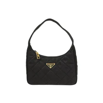 PRADA Nylon Shoulder Bag, Hobo Bag, Handbag Women's Black