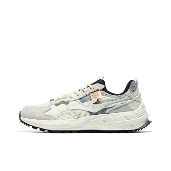 Erke Vibrant Fashionable Comfortable Anti-Slip Wear-Resistant Low-Top Casual Shoes Men's White Gray