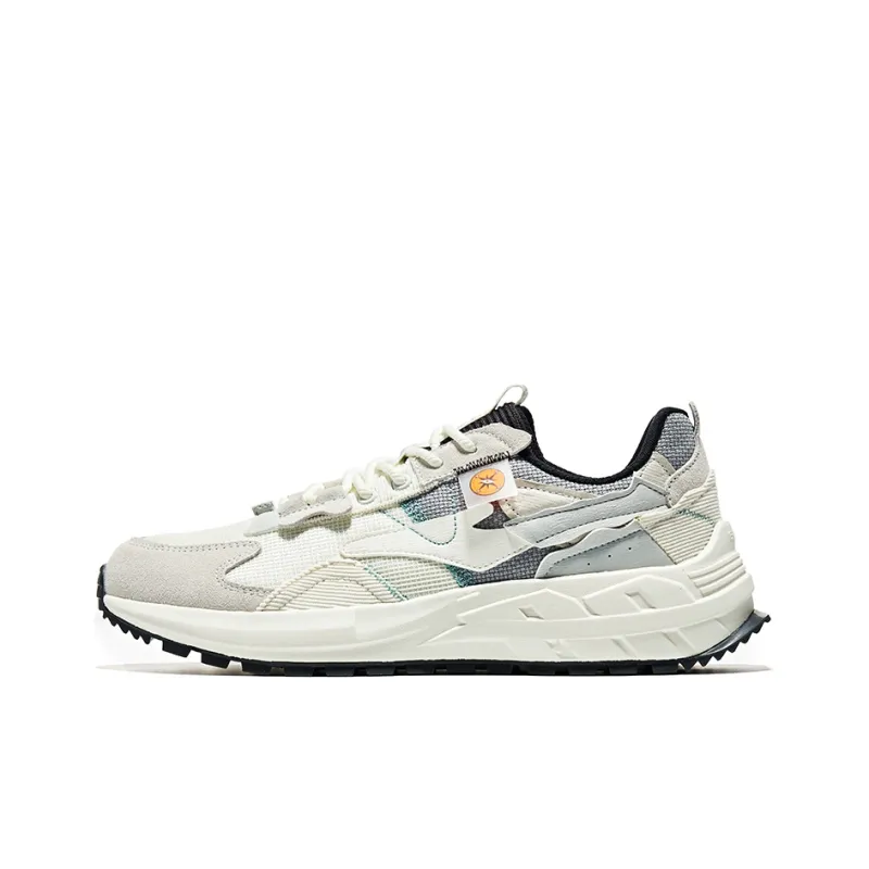 Erke Vibrant Fashionable Comfortable Anti-Slip Wear-Resistant Low-Top Casual Shoes Men's White Gray-0