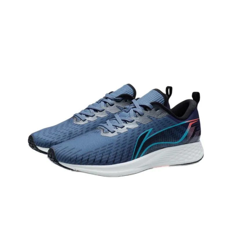 LiNing Red Hare 1 Cushioned Slip-Resistant Abrasion-Resistant Low-Top Running Shoes Blue White-2