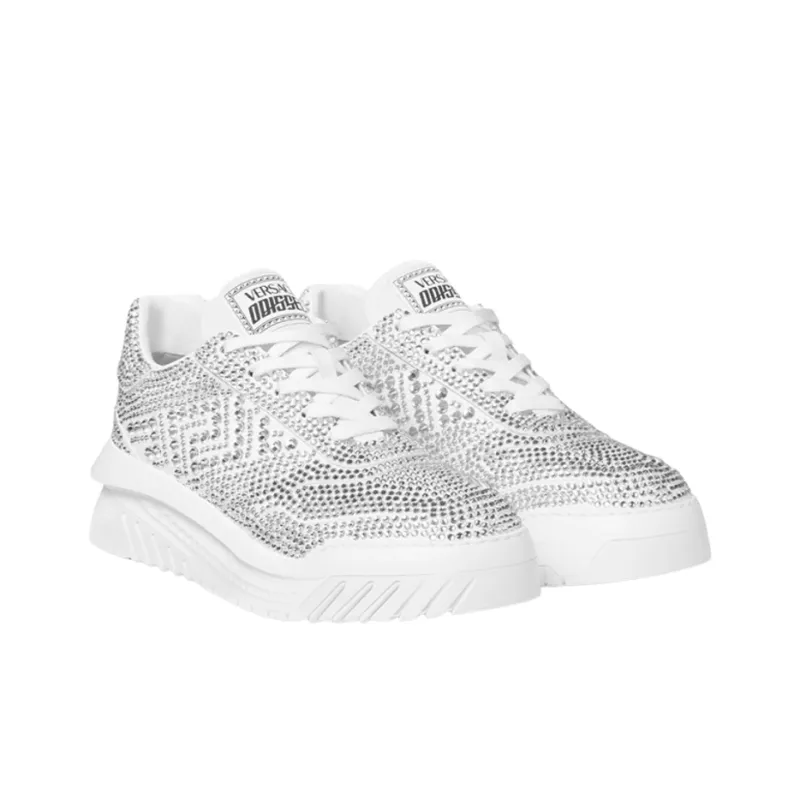 VERSACE Crystal-embellished Lace-up Sneakers-2