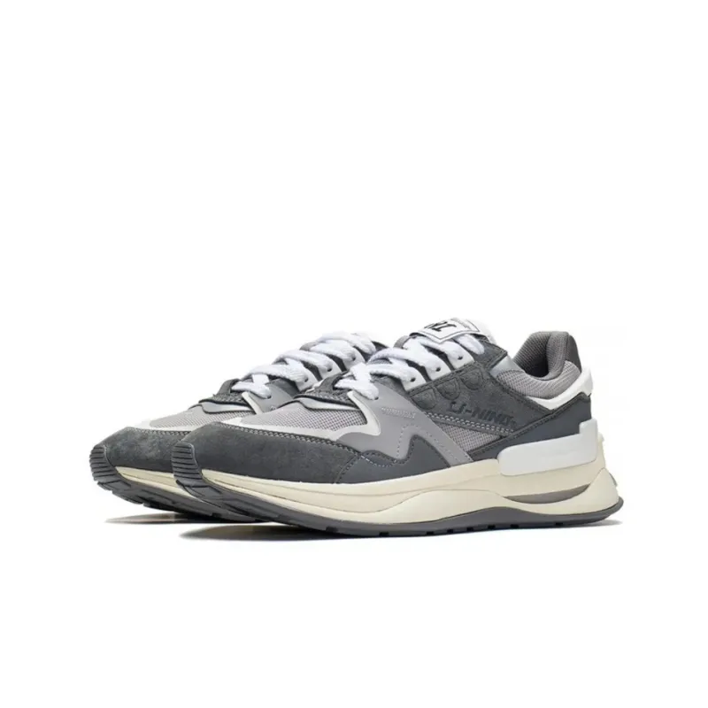 LiNing 001 Innocence V2 V2 Cushioned Slip-Resistant Abrasion-Resistant Low-Top Sports Casual Shoes Gray-2