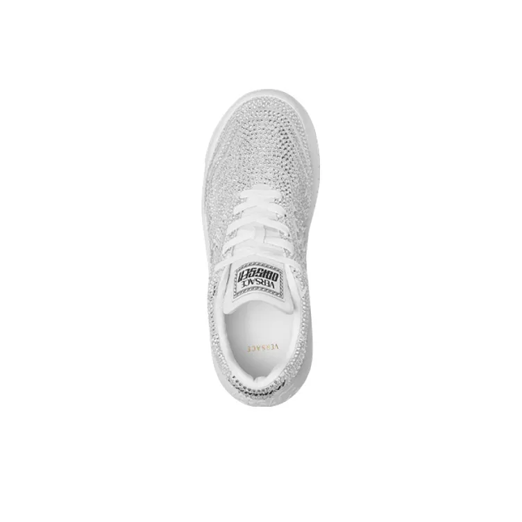 VERSACE Crystal-embellished Lace-up Sneakers-3