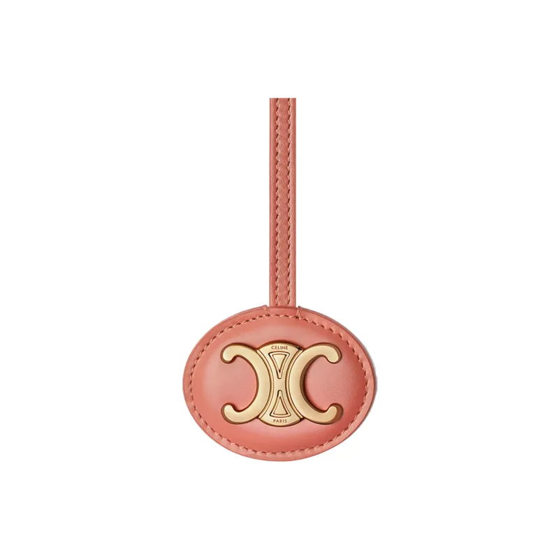 CELINE Triomphe Shiny Calfskin Pendant Bag Accessories Women's Pink-0