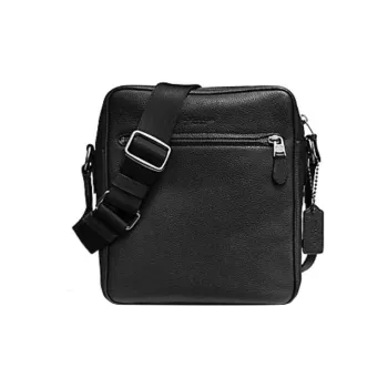 COACH Metropolitan Pebbled Leather Flight Bag Shoulder Bag Crossbody Bag Medium Size Men's Black