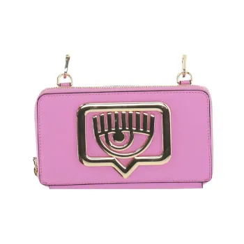 CHIARA FERRAGNI Eyelike Polyurethane Shoulder Bag Crossbody Bag Wallet Women's Fuchsia