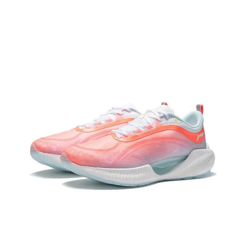 LiNing Super Light 19 Lightweight Rebound Low-Top Running Shoes Women's Fluorescent Fat Orange-2