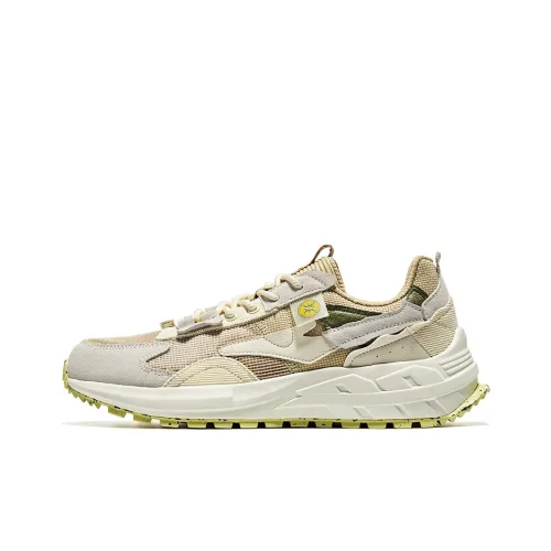 Erke Vibrant Fashionable Comfortable Anti Slip Wear Resistant Low Top Casual Shoes Men's White Brown