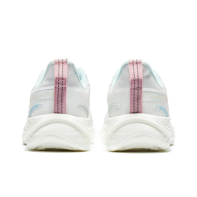 Erke Cloud Woven Anti Slip Wear Resistant Low Top Running Shoes Women's White Pink-3