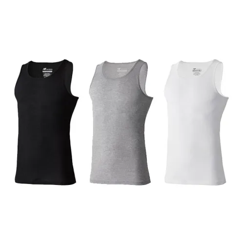 New Balance Tank Tops Men 1 Set Of 3 Pieces White+Gray+Black