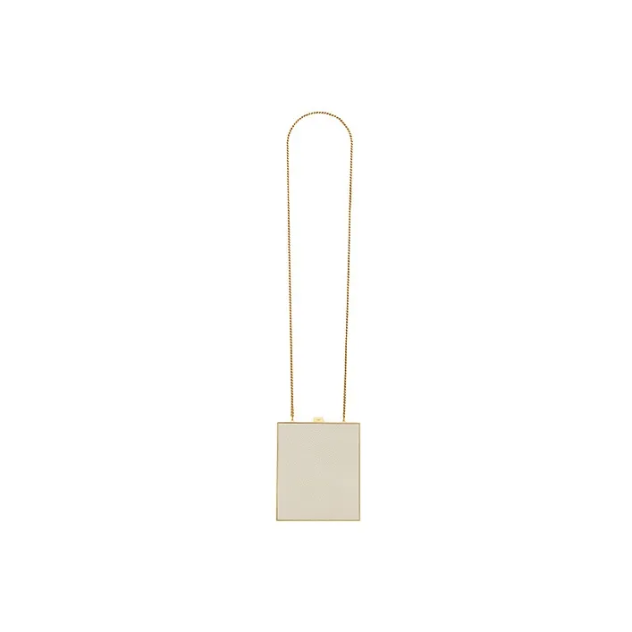 SAINT LAURENT Calfskin Box Bag, Crossbody Bag, Shoulder Bag Women's White-4