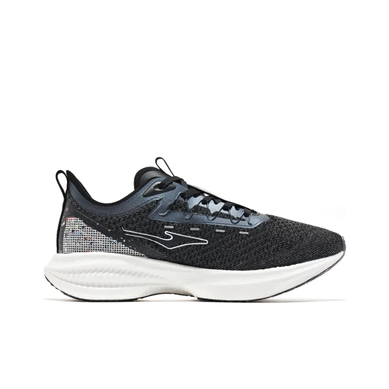 Erke Absolute Dust 1.0 Qi Low Top Running Shoes Men's Black Silver-1