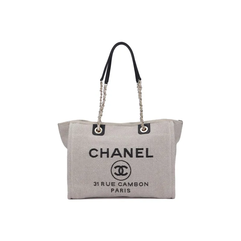 CHANEL Large Capacity Beach Bag, Tote Bag, Shopping Bag, Shoulder Bag, Handbag Medium Size Women's Beige-0