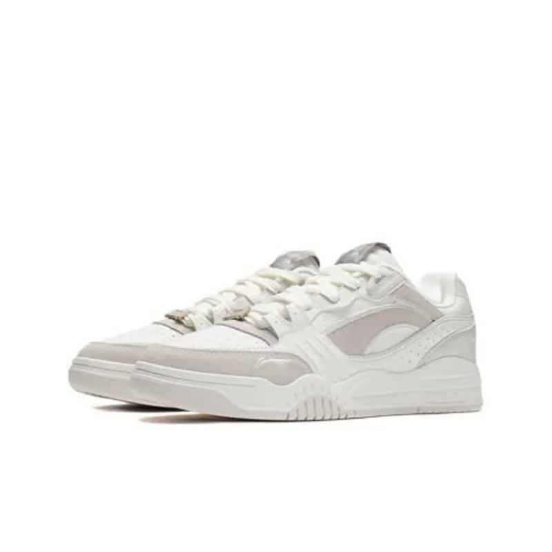 LiNing Yuebai Coverage Thermal Slip Resistant Low Top Skateboard Shoes Women's White-2