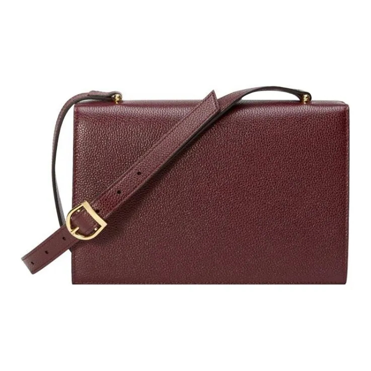 GUCCI Zumi Grained Leather Shoulder Bag Crossbody Bag Small Size Women's Burgundy-2