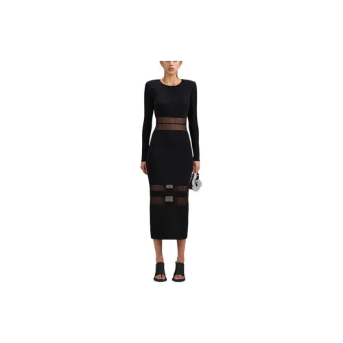 Self-portrait Long-Sleeved Dresses Women's Black