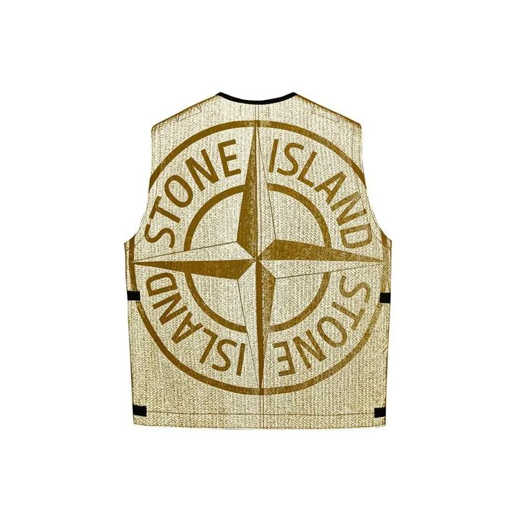 STONE ISLAND Vests Men Yellow-3