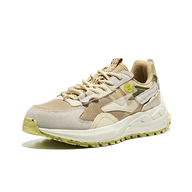 Erke Vibrant Fashionable Comfortable Anti Slip Wear Resistant Low Top Casual Shoes Men's White Brown-2