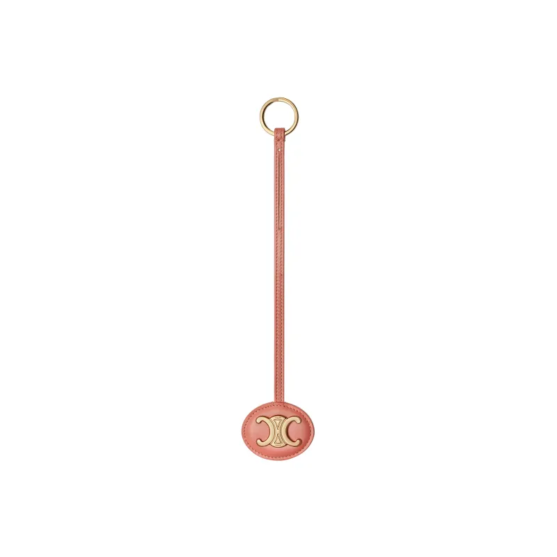 CELINE Triomphe Shiny Calfskin Pendant Bag Accessories Women's Pink-1