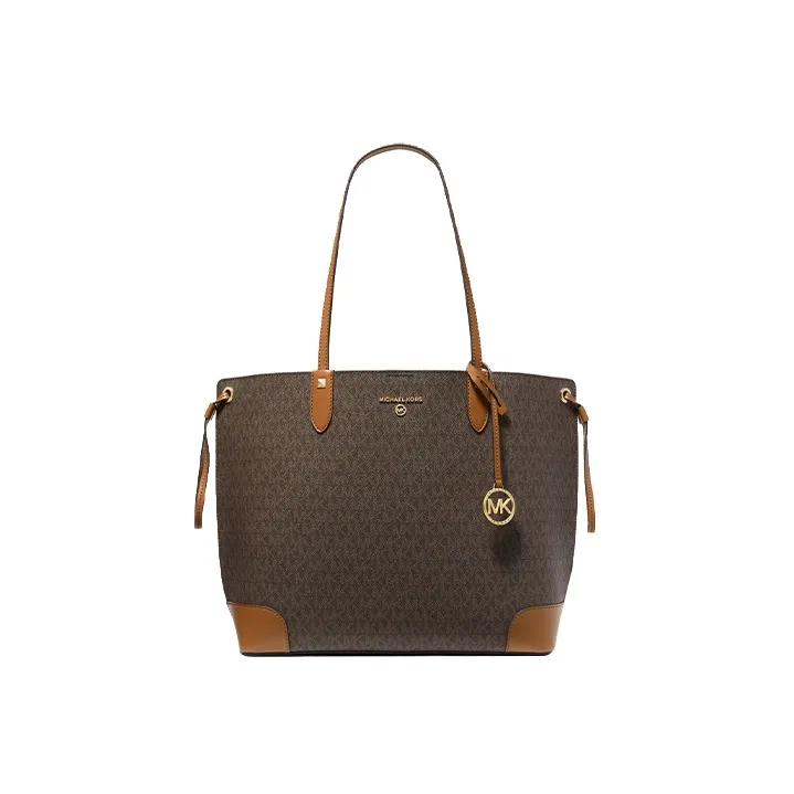 MICHAEL KORS Edith Canvas Combo Bag Tote Bag Shopping Bag Shoulder Bag Handbag Large Size Women's Acorn Brown-0