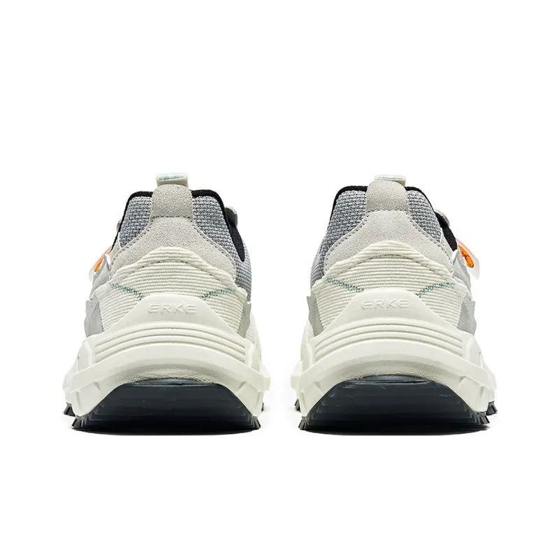 Erke Vibrant Fashionable Comfortable Anti-Slip Wear-Resistant Low-Top Casual Shoes Men's White Gray-3