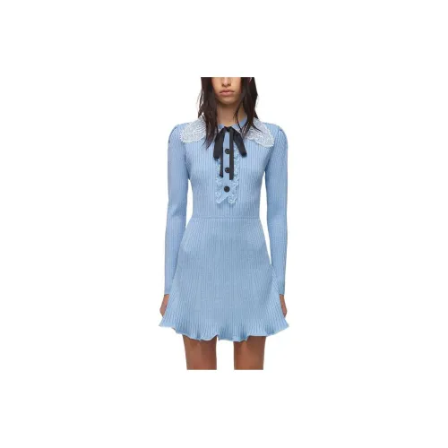 Self-portrait Long-Sleeved Dresses Women's Pastel Blue